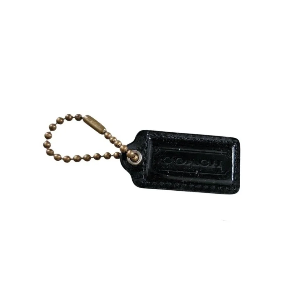 COACH Y2K Poppy Small Replacement Hangtag Black Patent Leather Bag Charm